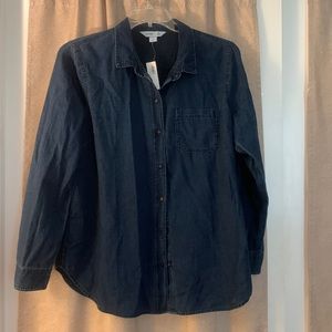 Old Navy dark denim shirt XL NWT